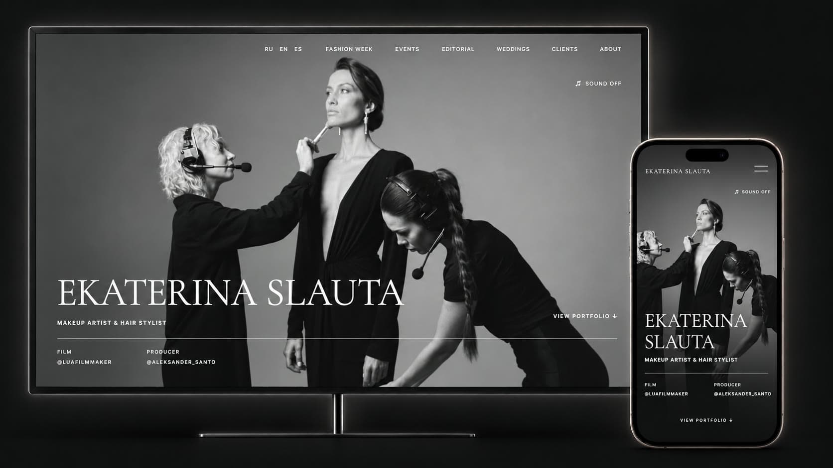 Website mockup Ekaterina Slauta